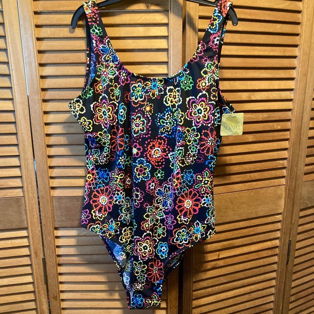 Islander Colorful Floral Design One Piece Swimsuit